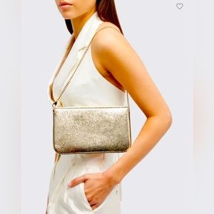 BRAND NEW Christian Louboutin Loubila Metallic Leather Pouch